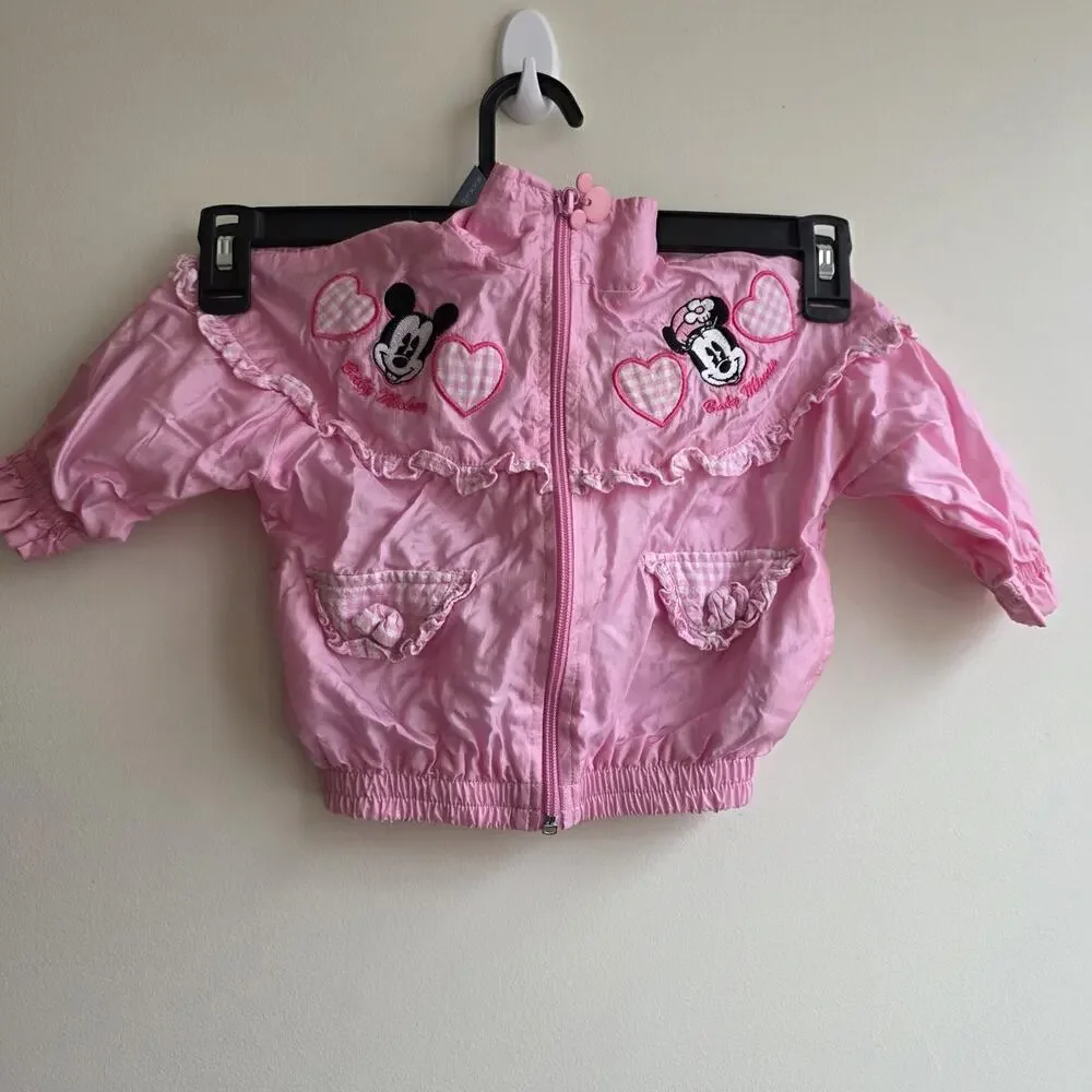 Vintage 1990s Disney Babies Minnie Mouse Windbreaker 2 Pc Tracksuit Set |‎ 12M